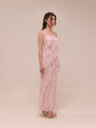 Soft Ruffle Lace Strapless Midi Dress