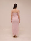 Soft Ruffle Lace Strapless Midi Dress