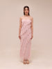 Soft Ruffle Lace Strapless Midi Dress