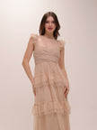 Gillian Sleeveless Ruffled A-Line Tulle Formal Dress