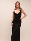 Noir Fleur Slip Dress