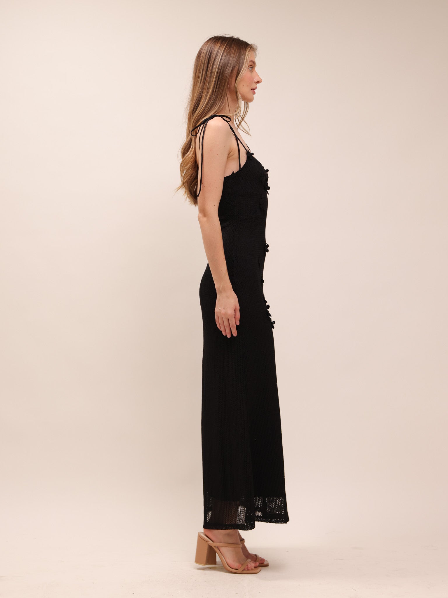 Noir Fleur Slip Dress