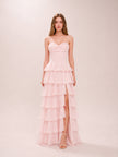 Lilliana Chiffon Ruffle A-Line Gown