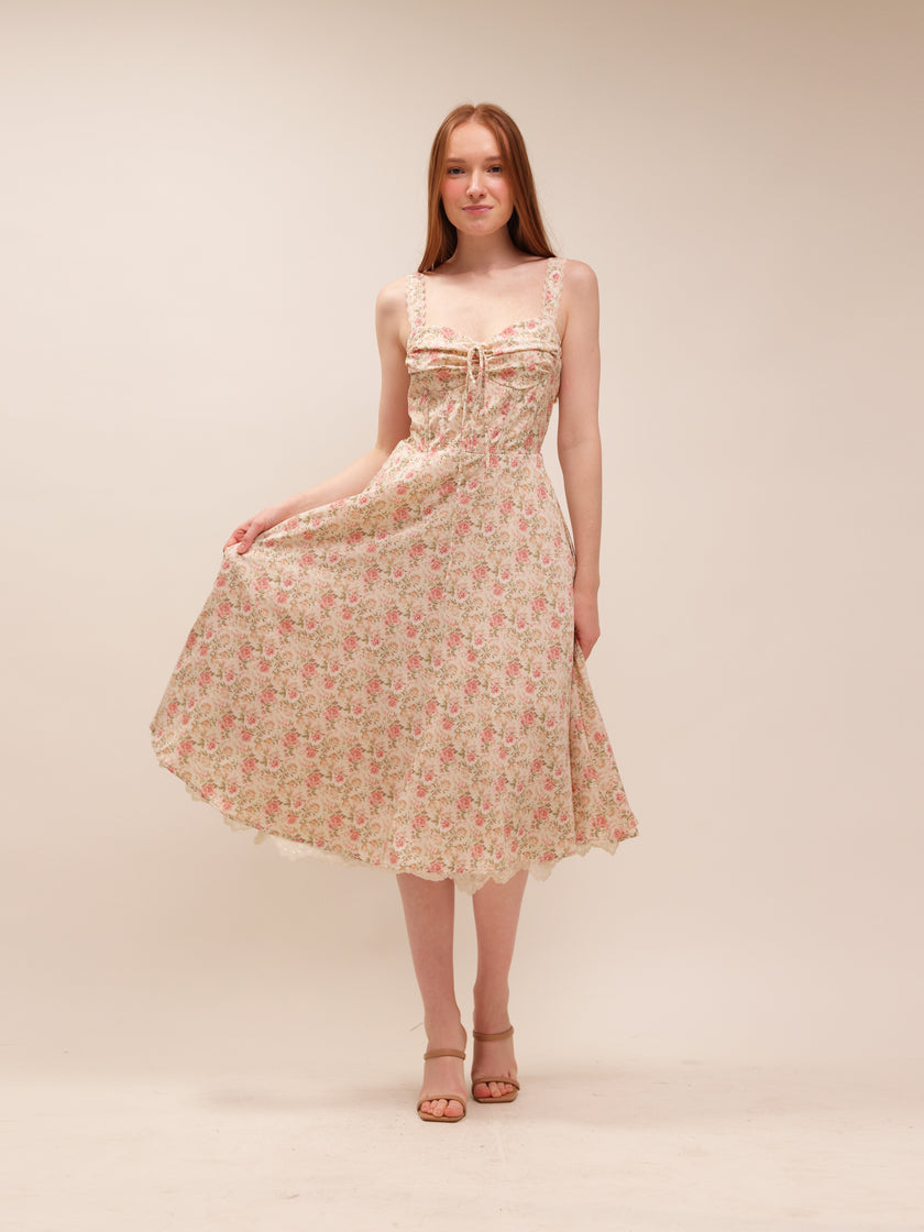 Blooming Corset Midi Dress