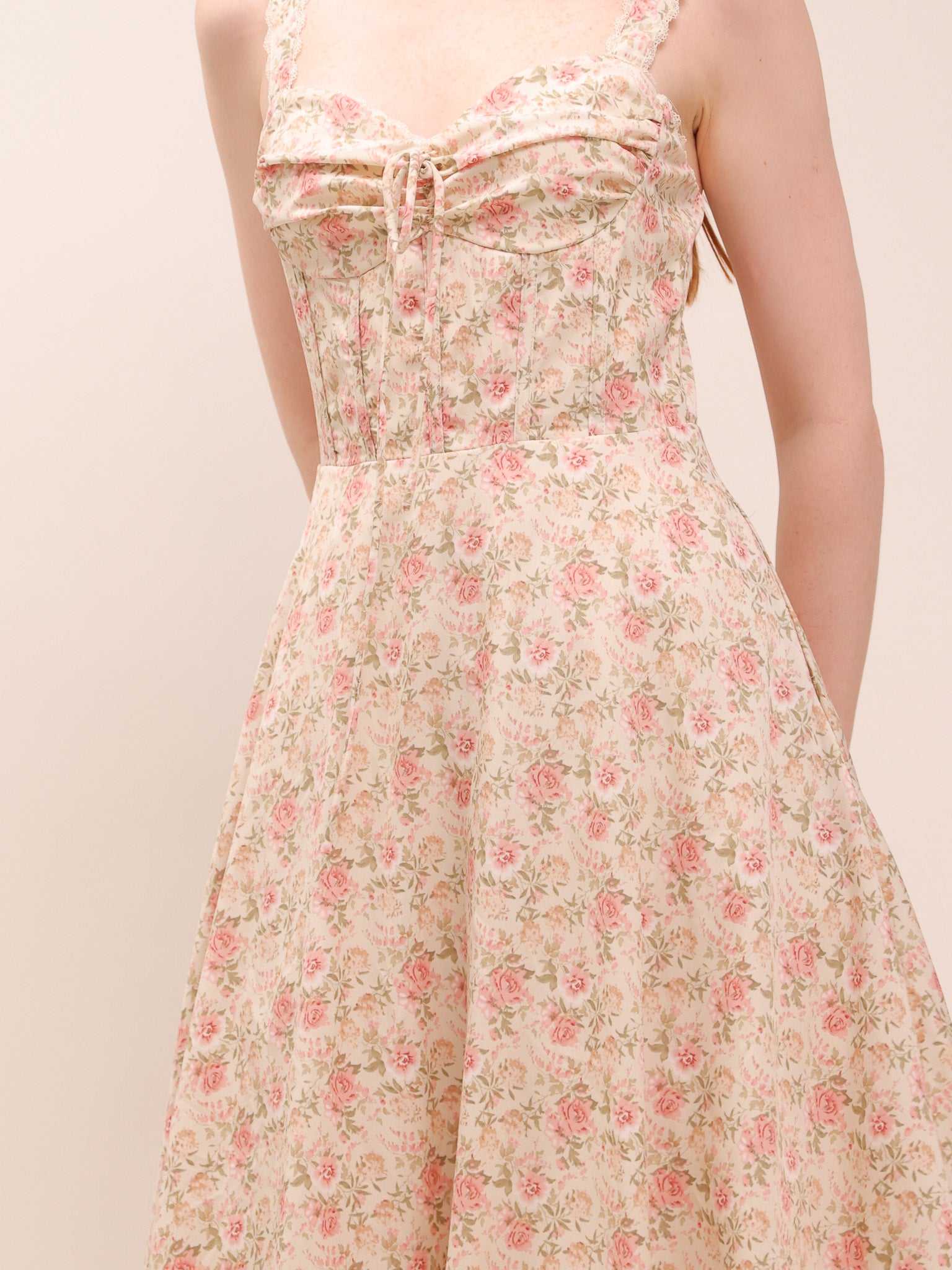 Blooming Corset Midi Dress
