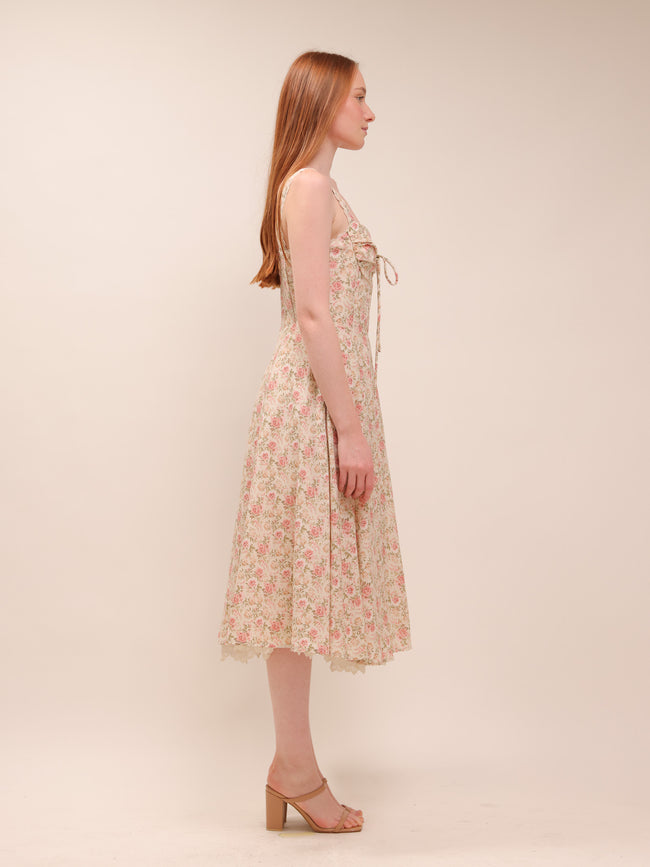 Blooming Corset Midi Dress
