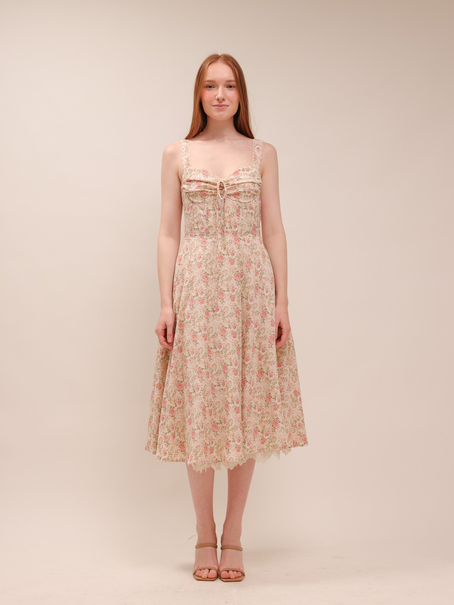 Blooming Corset Midi Dress