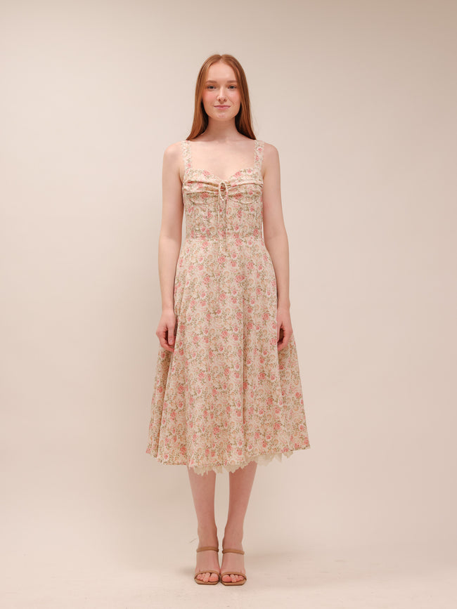 Blooming Corset Midi Dress