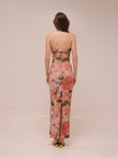 Major Beauty Floral Satin Strapless Maxi Dress