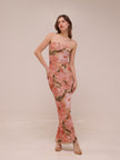 Major Beauty Floral Satin Strapless Maxi Dress