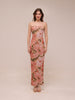 Major Beauty Floral Satin Strapless Maxi Dress