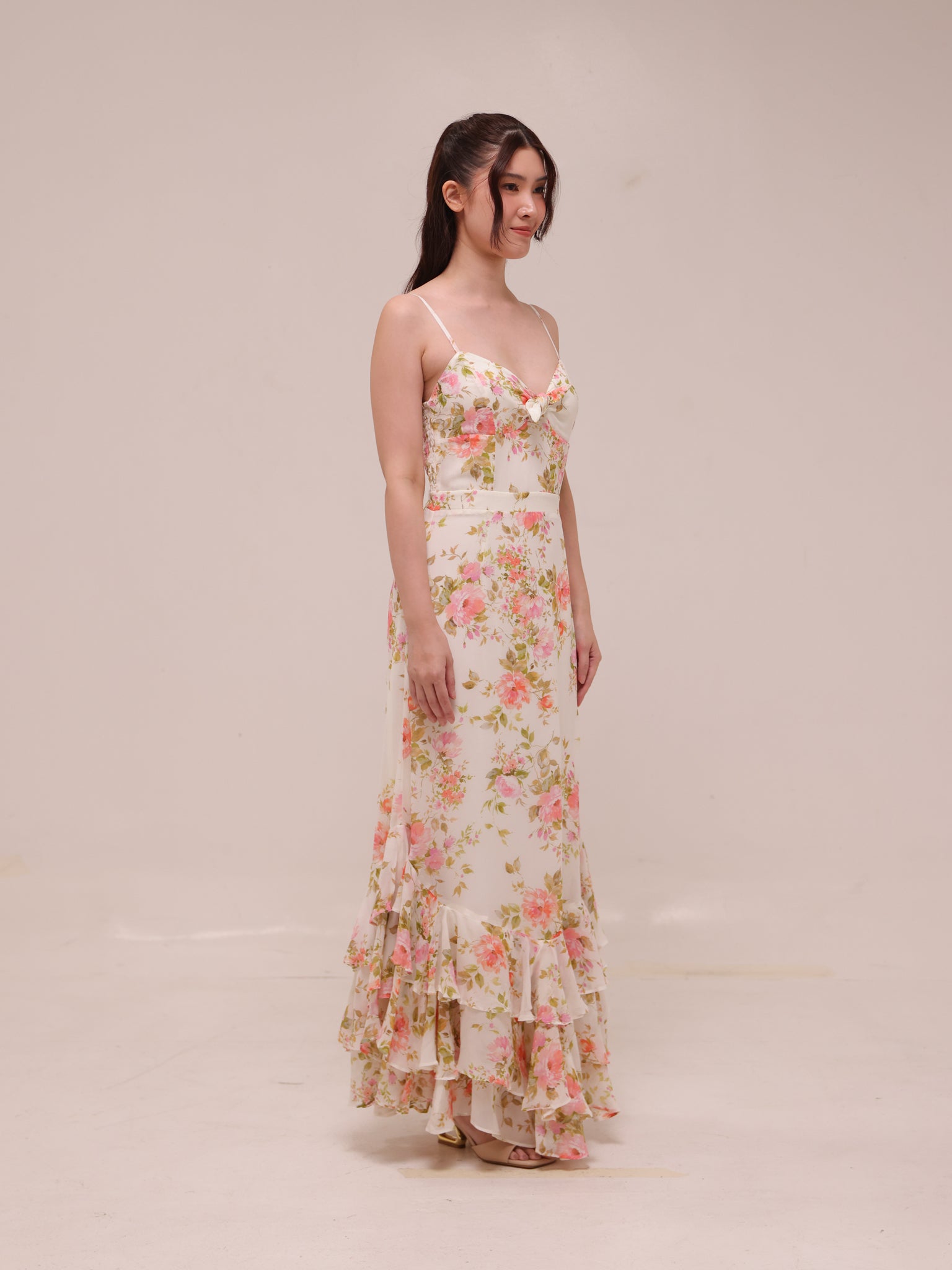 Carmela Floral Ruffle Maxi Dress