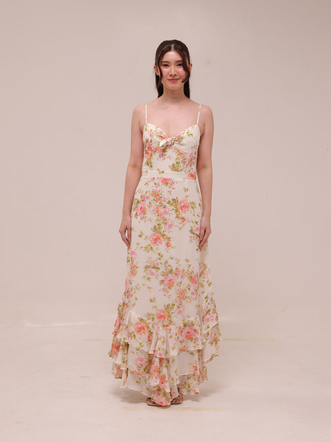 Carmela Floral Ruffle Maxi Dress