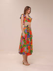 Riders Frill Neck Crop Top and Scallop Hem Skirt