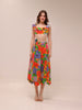 Riders Frill Neck Crop Top and Scallop Hem Skirt