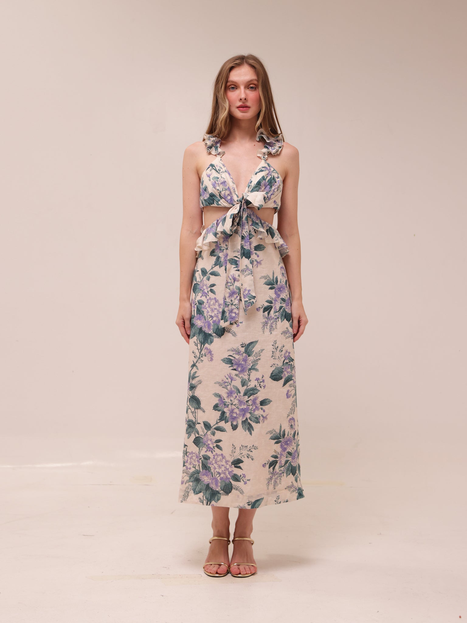 Cassia Ruffle Midi Dress