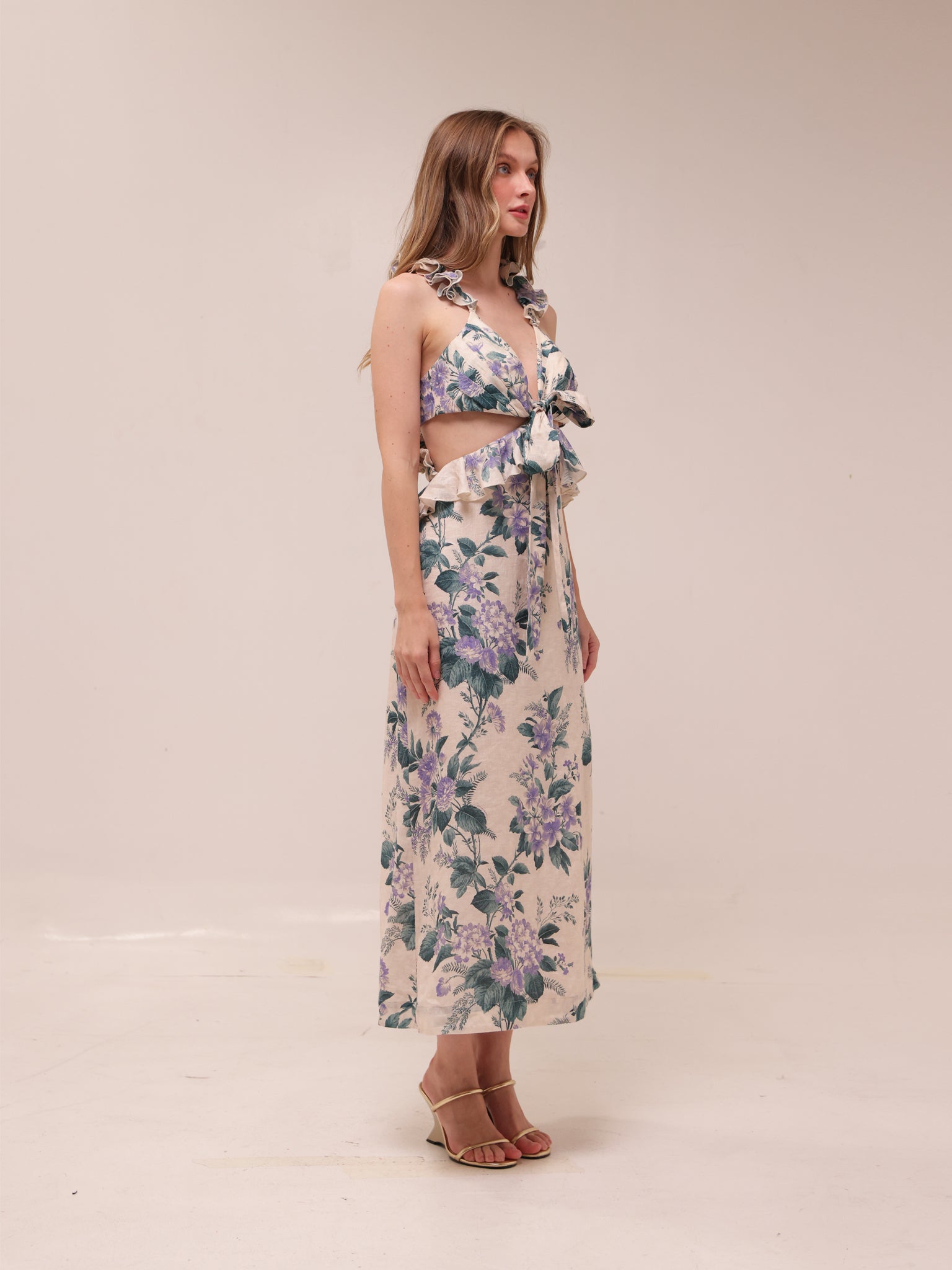 Cassia Ruffle Midi Dress