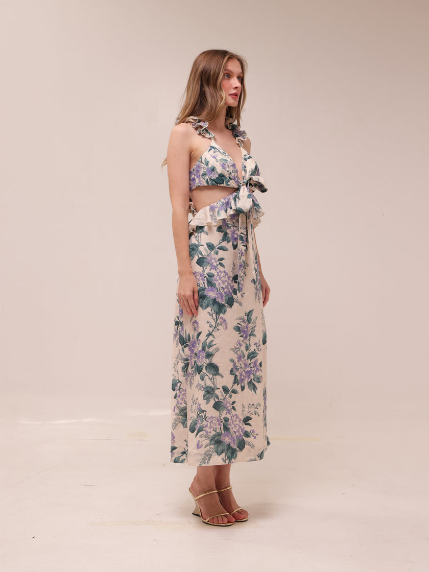 Cassia Ruffle Midi Dress
