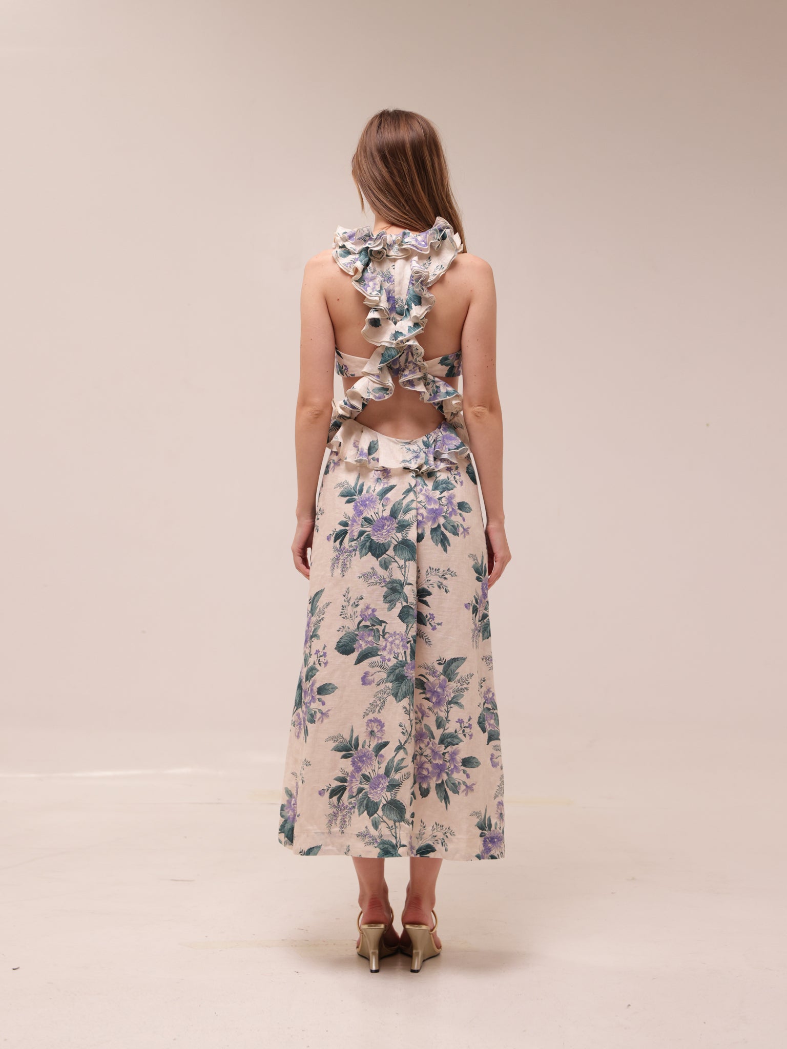 Cassia Ruffle Midi Dress