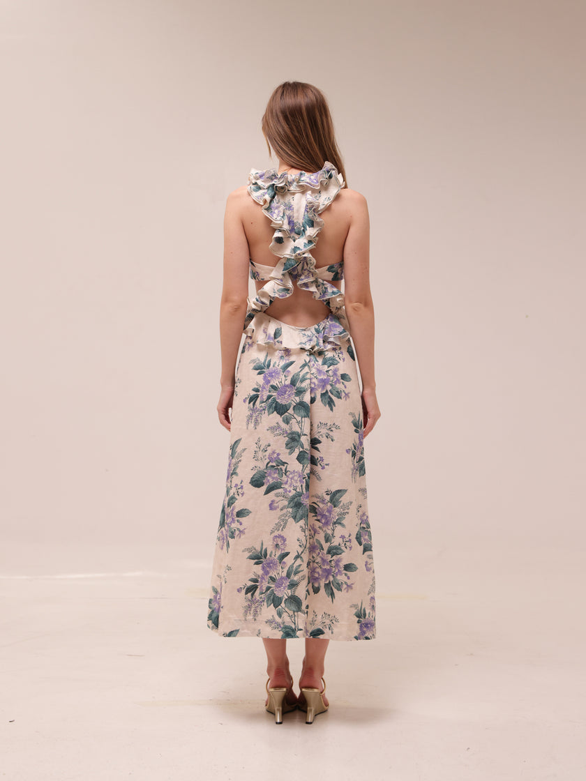 Cassia Ruffle Midi Dress