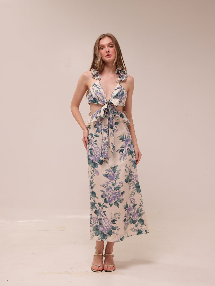 Cassia Ruffle Midi Dress
