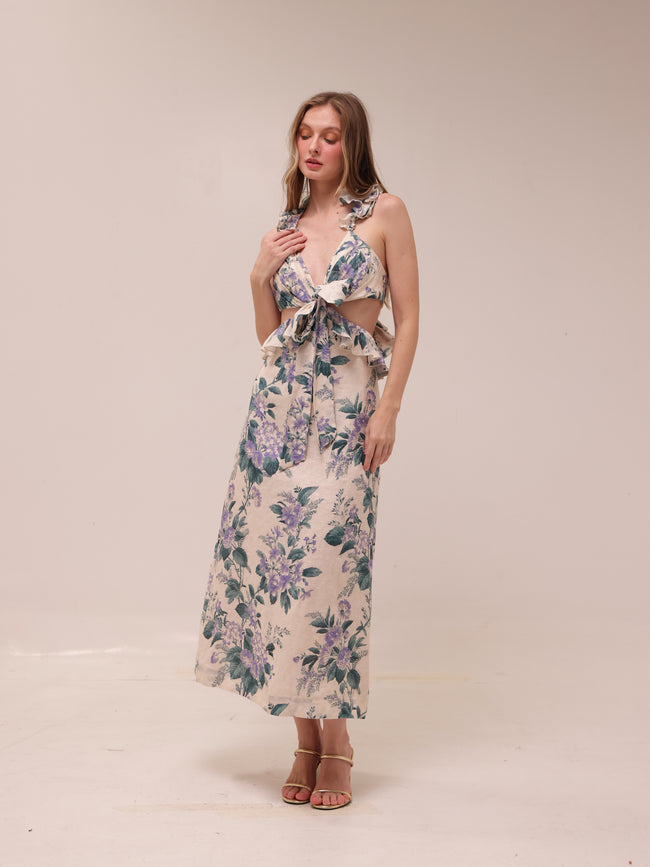 Cassia Ruffle Midi Dress