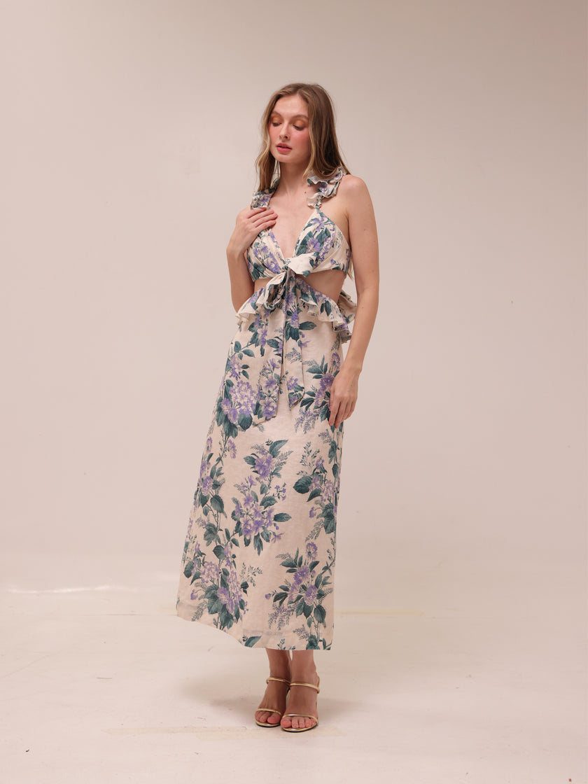 Cassia Ruffle Midi Dress