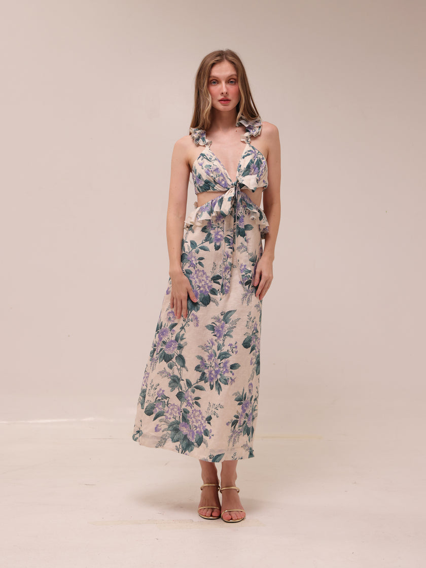 Cassia Ruffle Midi Dress