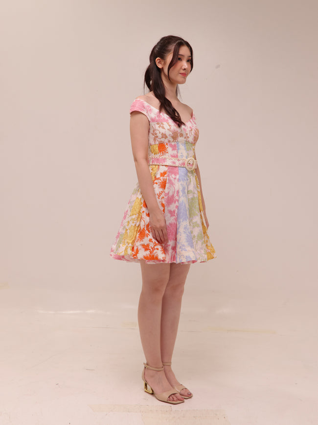 Postcard Spliced Mini Dress