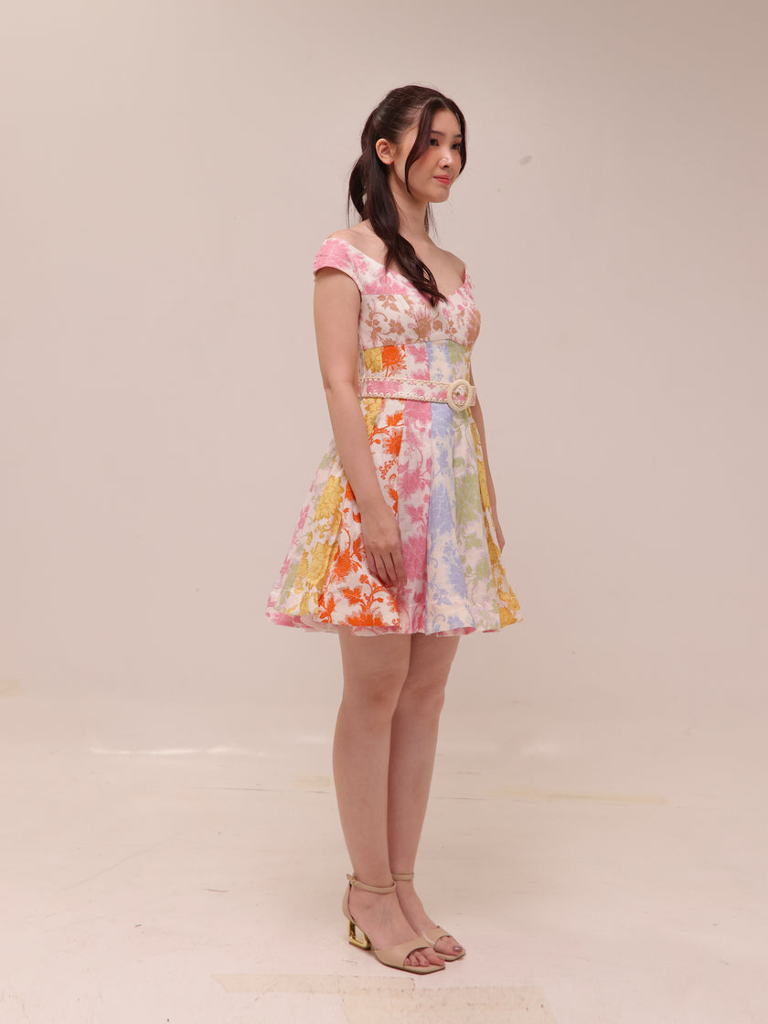 Postcard Spliced Mini Dress