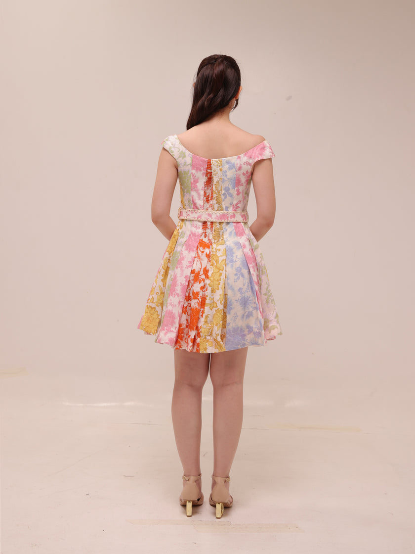 Postcard Spliced Mini Dress
