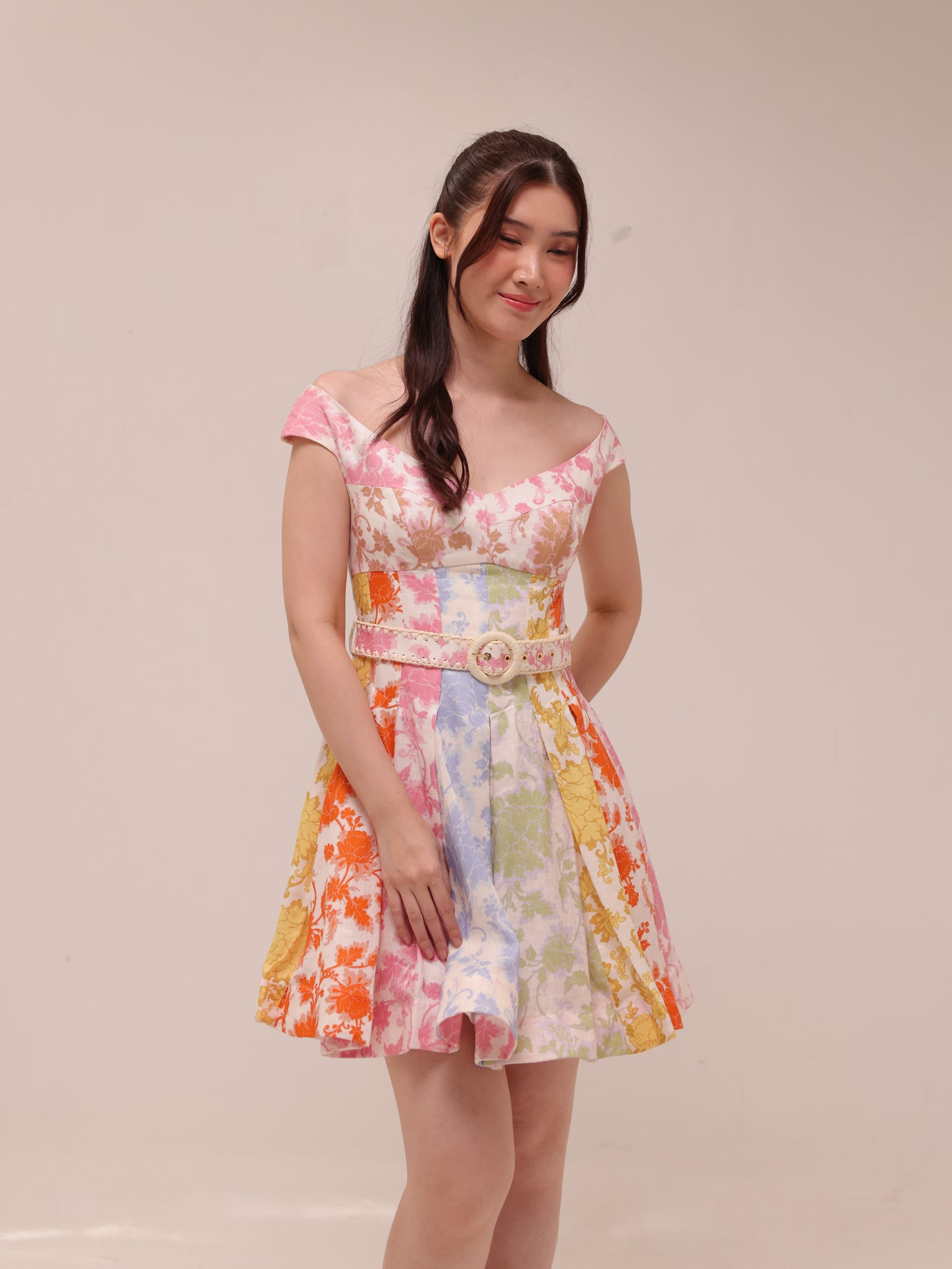 Postcard Spliced Mini Dress