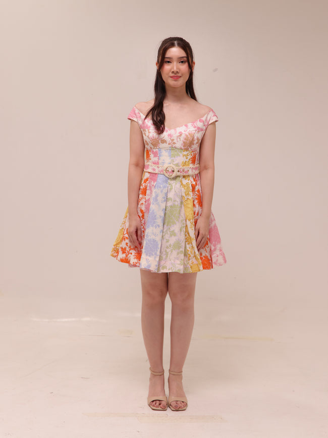 Postcard Spliced Mini Dress