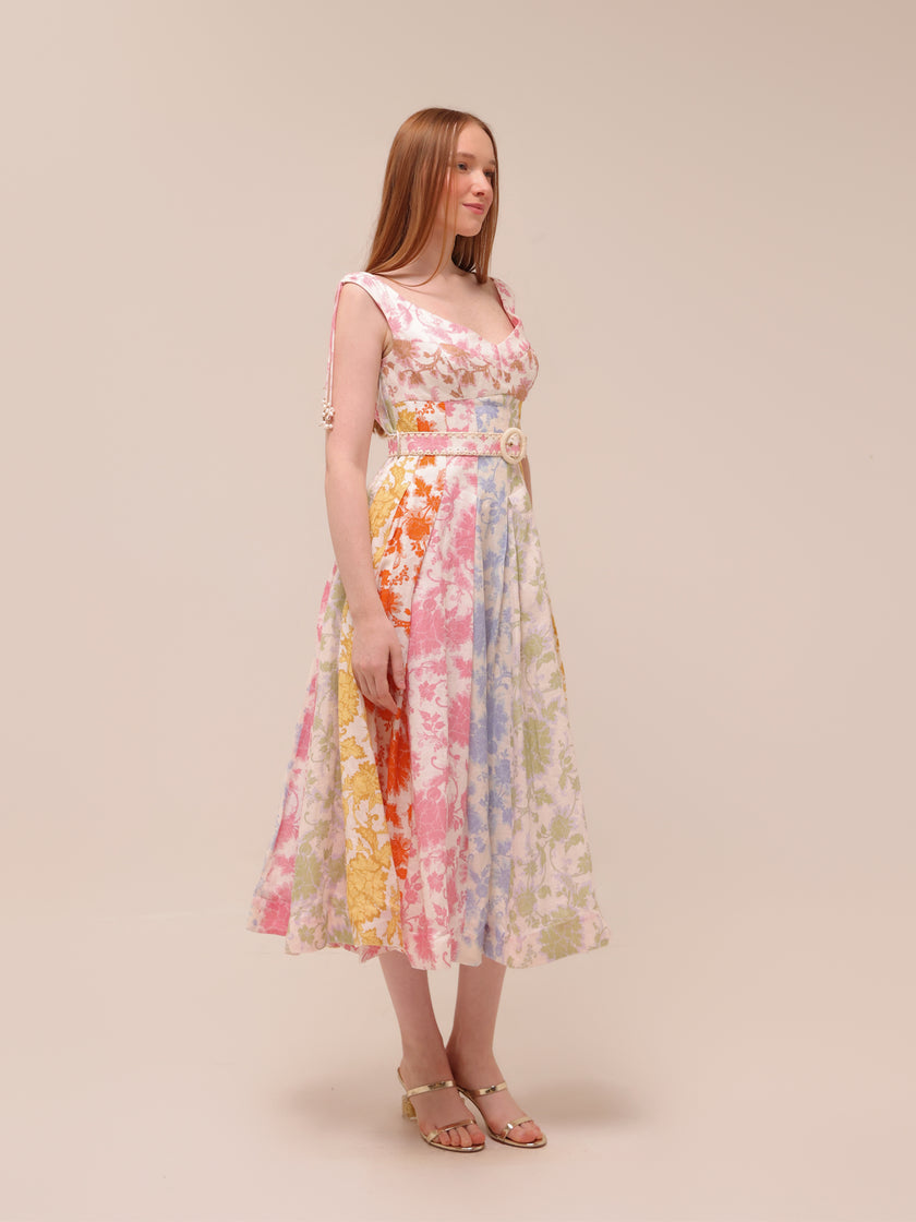 Postcard Spliced Midi Dress