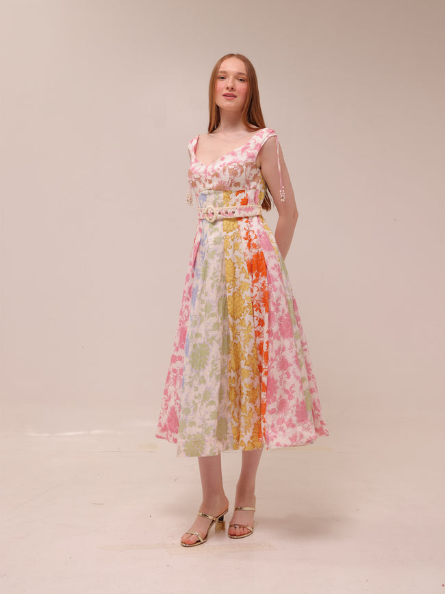 Postcard Spliced Midi Dress