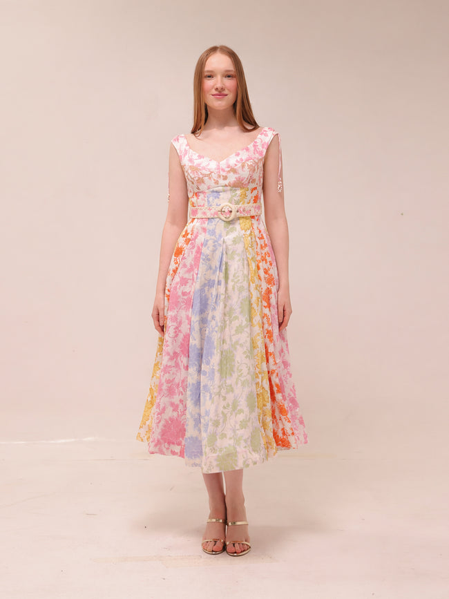Postcard Spliced Midi Dress