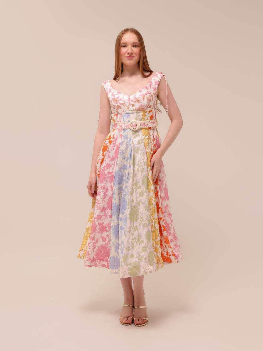 Postcard Spliced Midi Dress