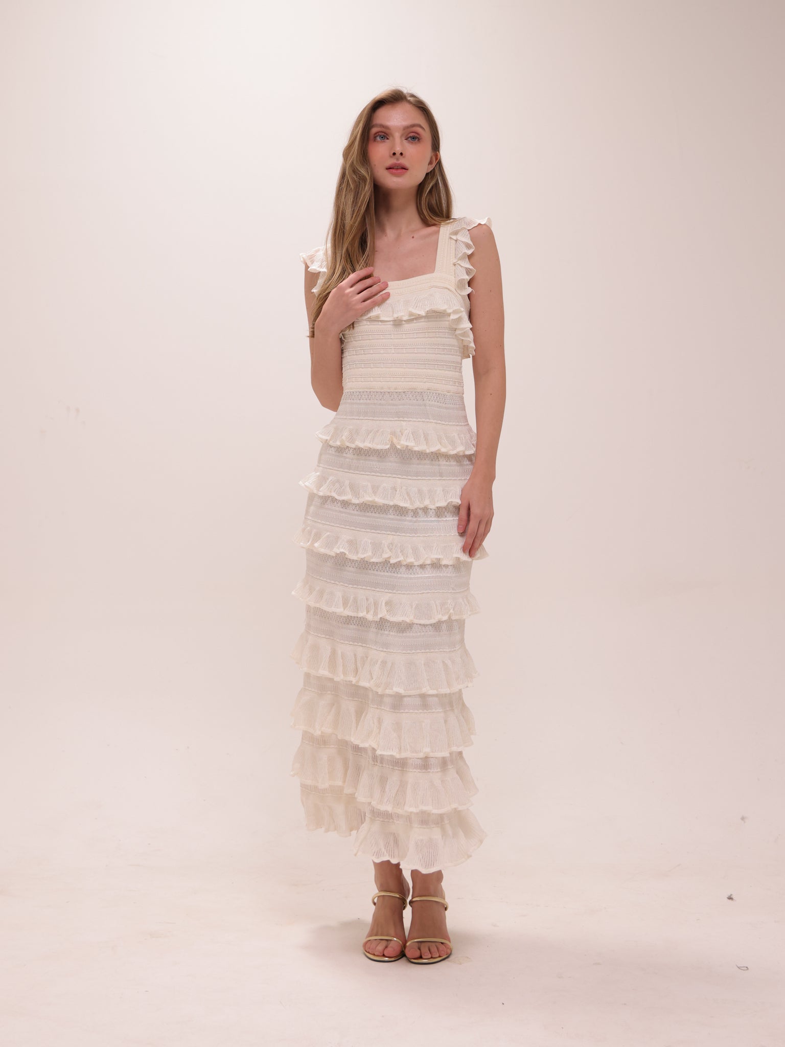 Crush Frilled Midi Dress