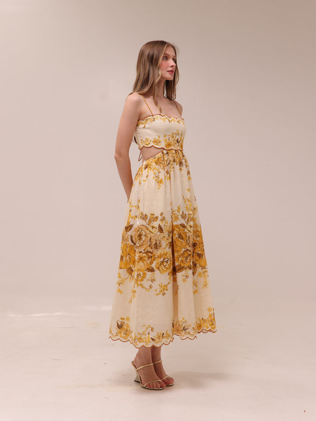 Aliane Scallop Midi Dress