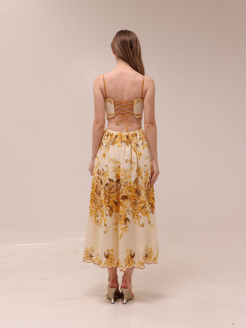 Aliane Scallop Midi Dress