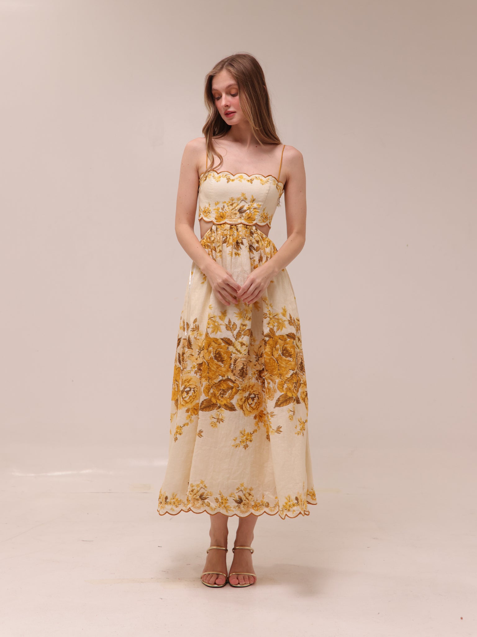 Aliane Scallop Midi Dress