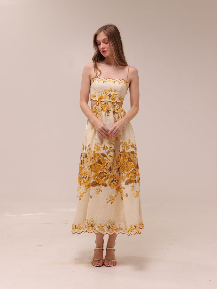 Aliane Scallop Midi Dress
