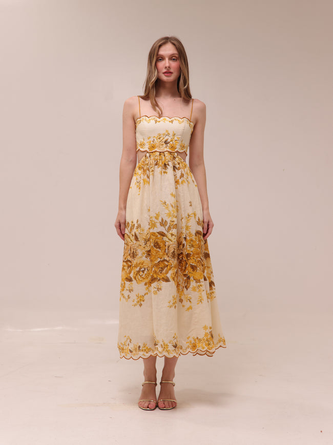 Aliane Scallop Midi Dress