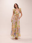 Pop Ruffle Sleeve Midi Dress