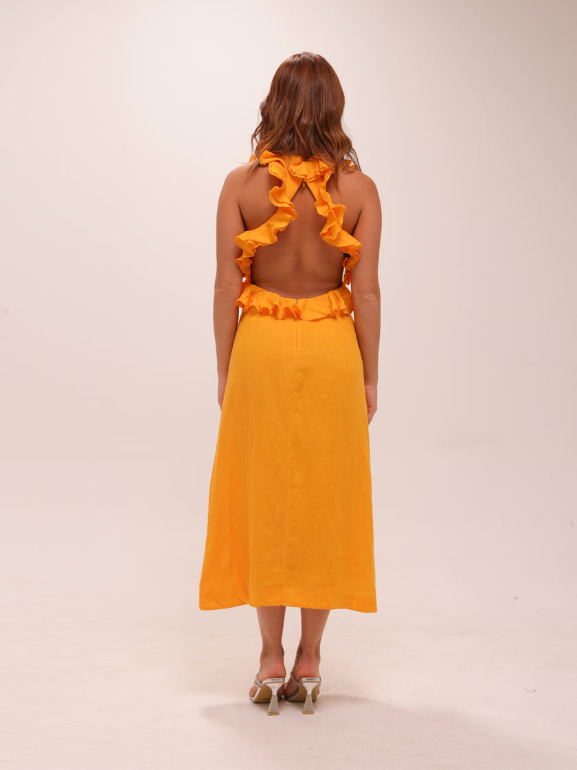 Aliane Ruffle Midi Dress