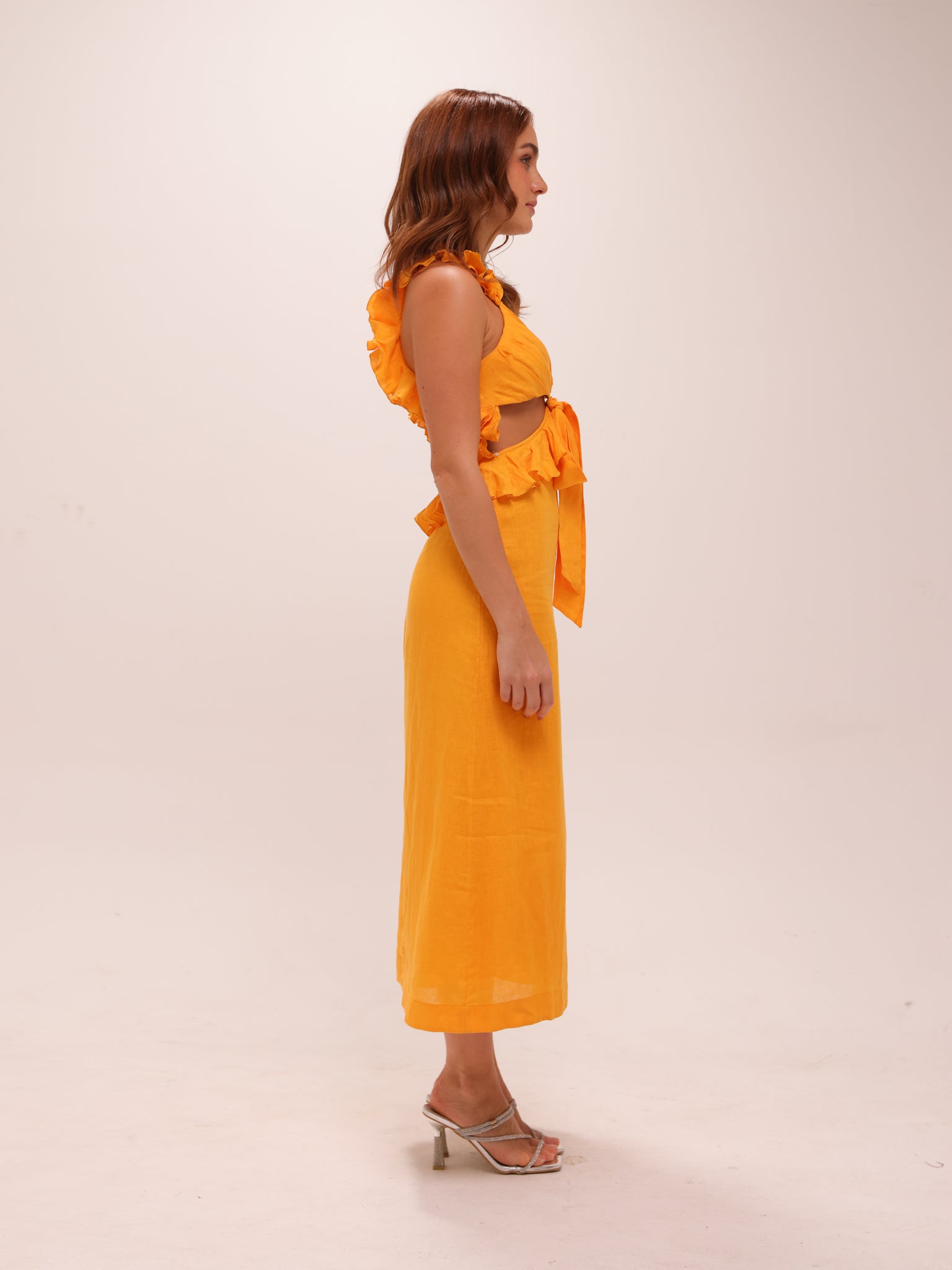 Aliane Ruffle Midi Dress