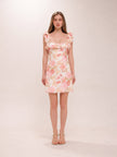 Como Floral Ruffled Linen Dress