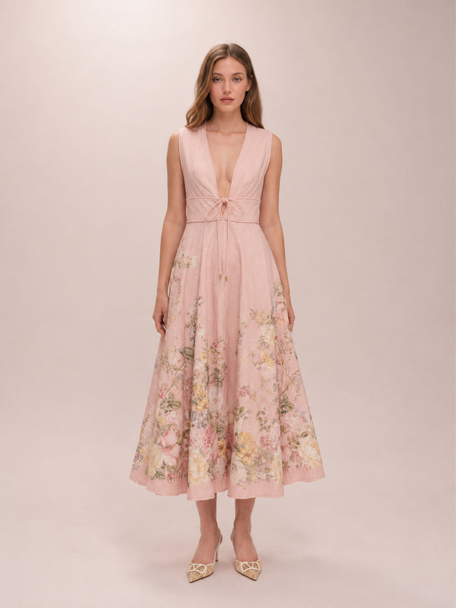 Waverly Plunge Midi Dress