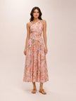 Cira Halter Midi Dress In Pink