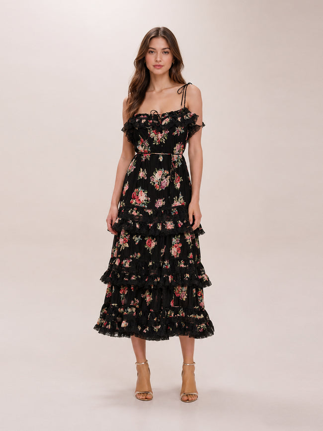 Honour Tiered Tie Dress
